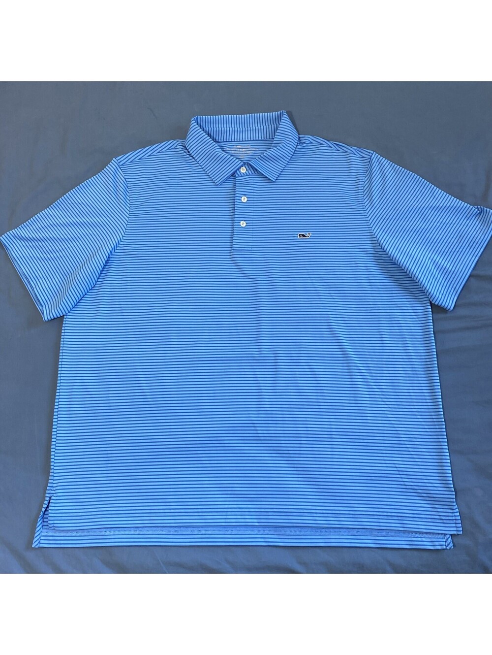 Vineyard Vines OTG On-The-Go Sankaty Golf Polo Shirt Blue Striped Mens Size 2XB